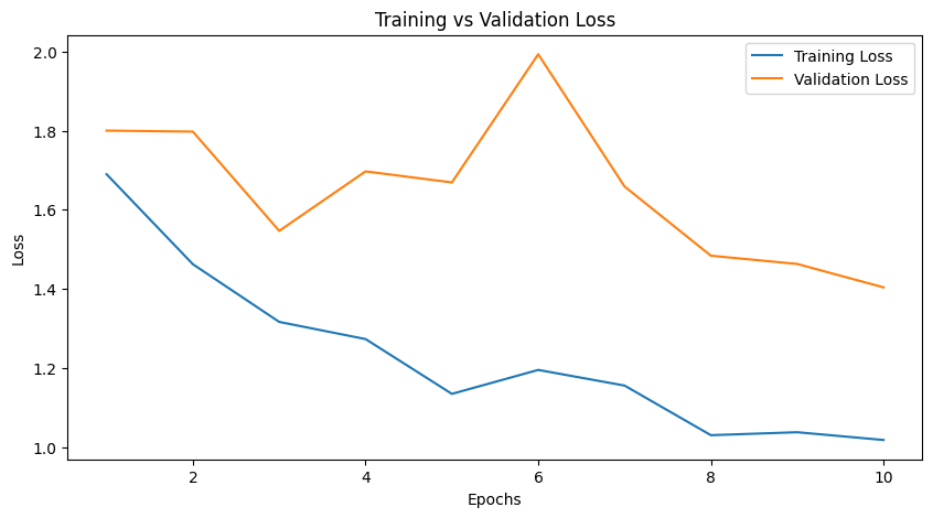 Step 1 of training: classification head training